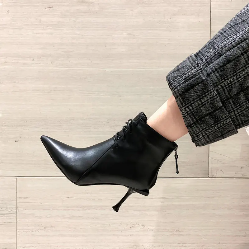 Nove Modne Ženske škornji Resnično Usnje Jeseni, Pozimi, Chelsea Škornji Ženska Seksi Dame Delo Škornji Priložnostne čevlji