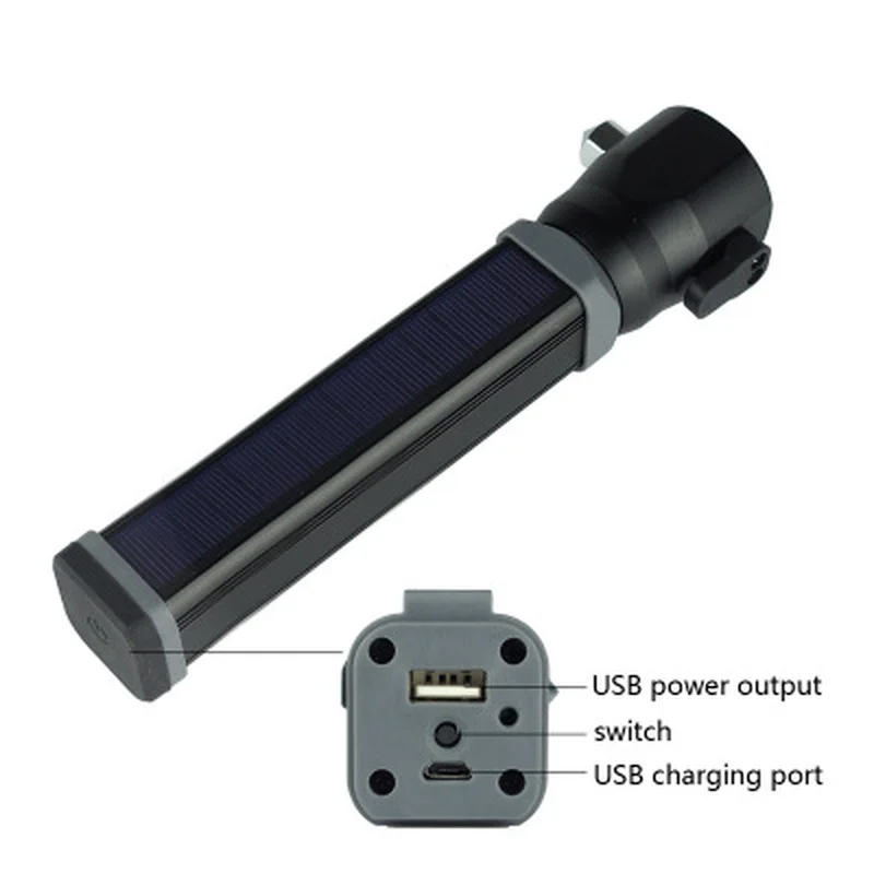 Nove Močne Luči Svetilka USB Solarno Polnjenje Prostem Nepremočljiva Večnamensko Prenosni Sili Aluminij Zlitine Svetilka