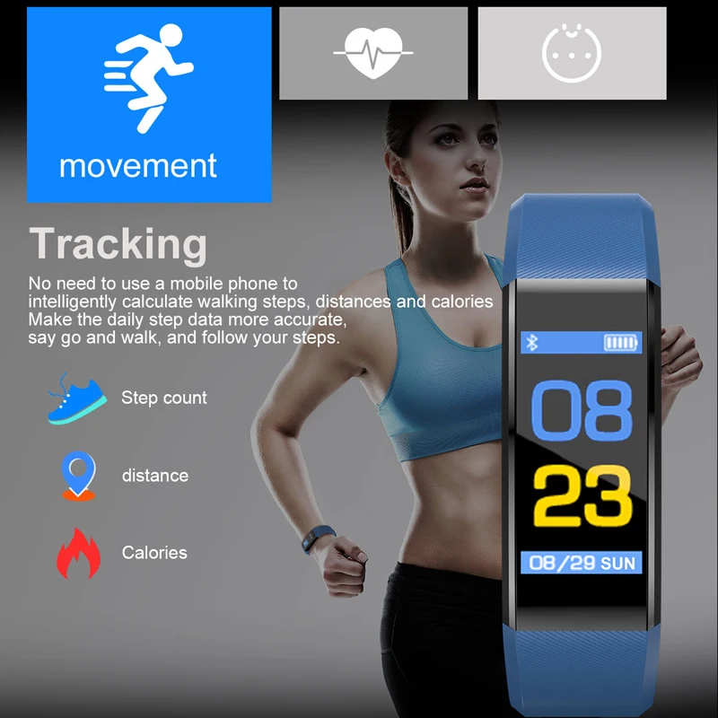 Nove Pametne Gledajo Moški Ženske Srčnega utripa, Krvnega Tlaka, Fitnes Tracker Smartwatch Šport Pazi Za Ios Android +box