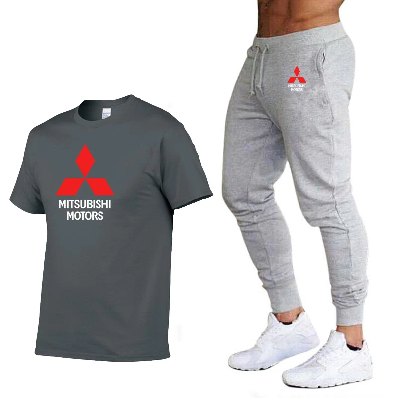 Nove Poletne Moške Majice s kratkimi rokavi Mitsubishi Avto Logotip Tiskanja HipHop Priložnostne Bombaža, Kratek Rokav visoke kakovosti T-shirt obleko hlače Moški Oblačila