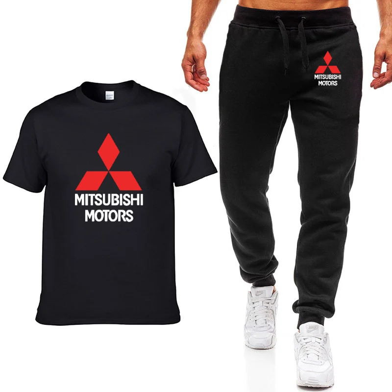 Nove Poletne Moške Majice s kratkimi rokavi Mitsubishi Avto Logotip Tiskanja HipHop Priložnostne Bombaža, Kratek Rokav visoke kakovosti T-shirt obleko hlače Moški Oblačila