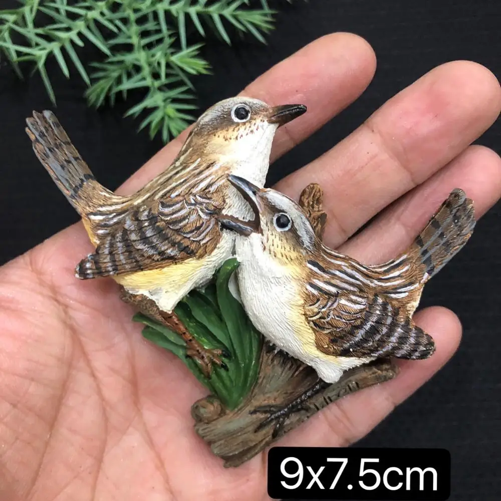 Nove Ročno izdelane Naslikal Nekaj Ptic 3D Hladilnik Magneti Turističnih Spominkov Hladilnik Magnetne Nalepke Darilo