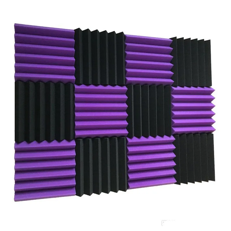 NOVI 12 Kos 30x30x5cm Klin Akustični Soundproofing Studio Penaste Ploščice, Black/vijolična