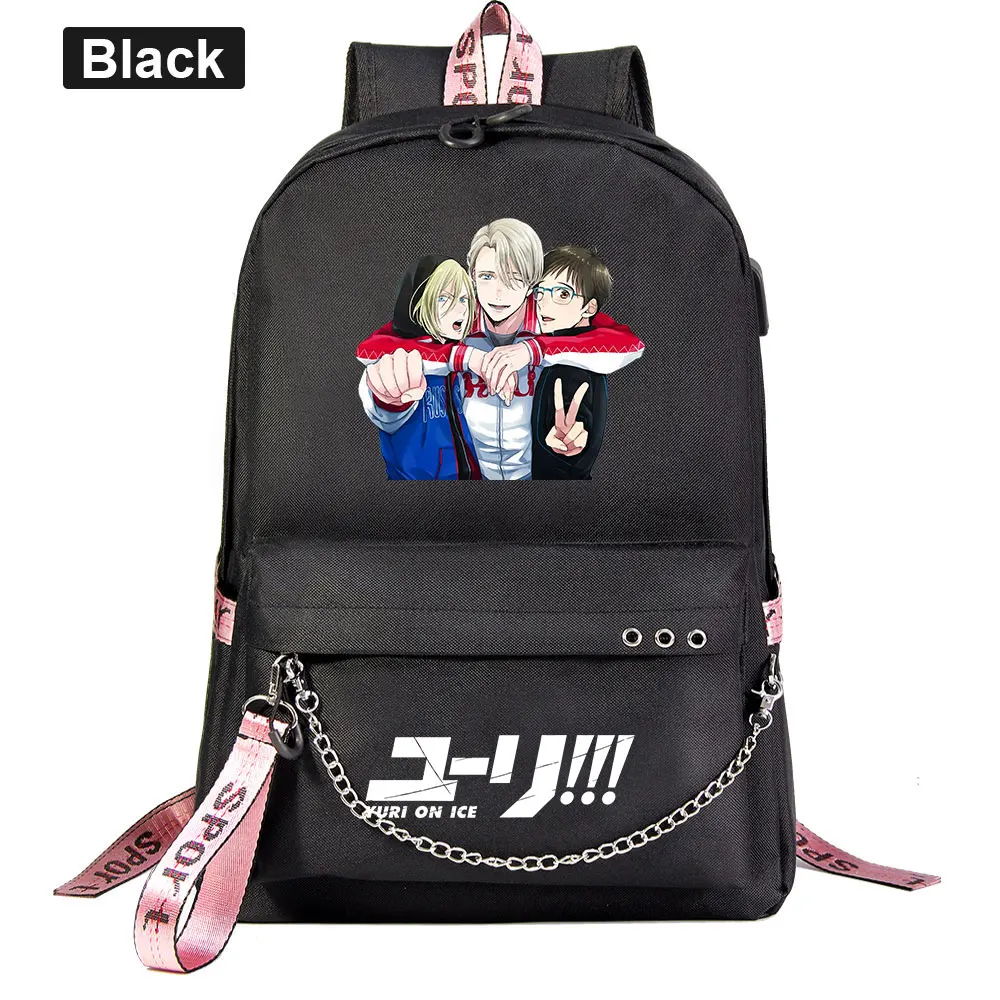Novi Anime Srčkan Jurij Na Ledu Natisne Fantje, Dekleta, Otroci, Šolska torba Ženske USB Verige Nahrbtnik Platno Moških Bagpack Packsack Bookbag