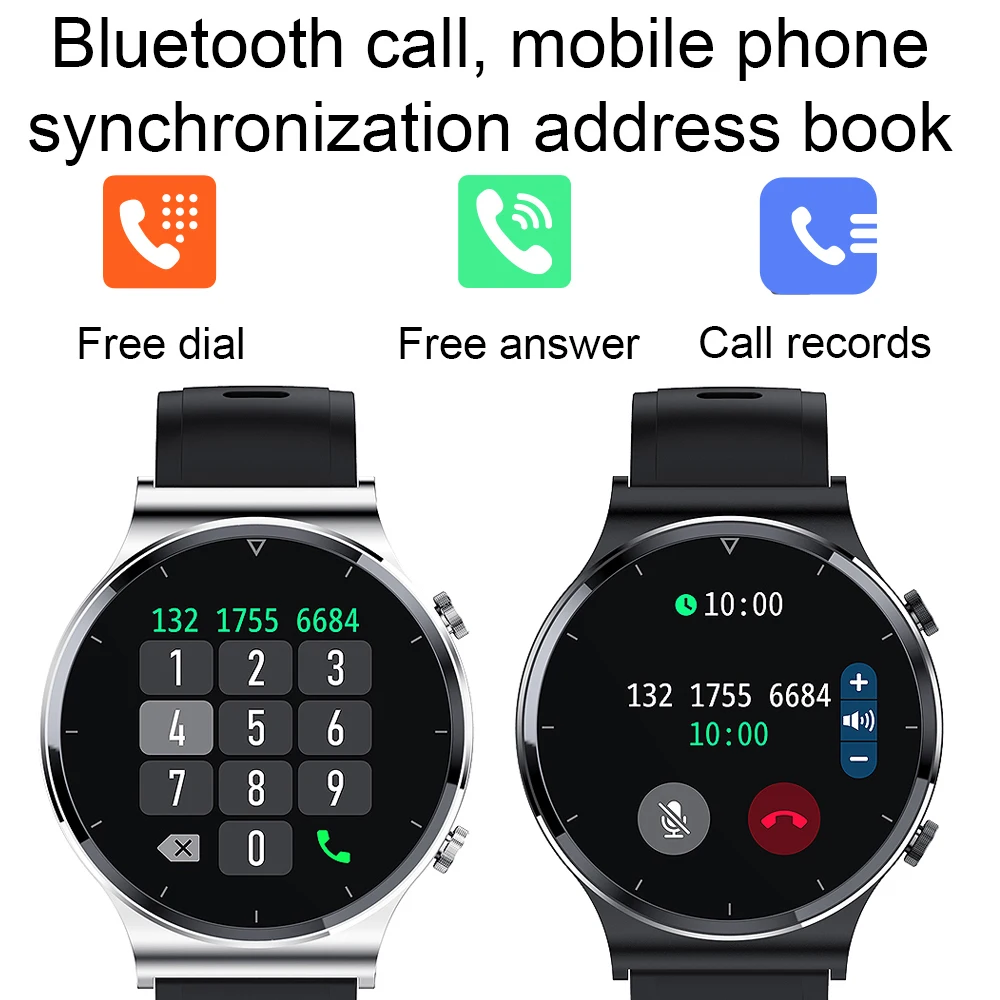 Novi Bluetooth Klic Pametno Gledati Moški S-600 IP68 Vodotesen Polni, Zaslon na Dotik, Športna Fitnes Smartwatch po Meri Obraz Za Android IOS
