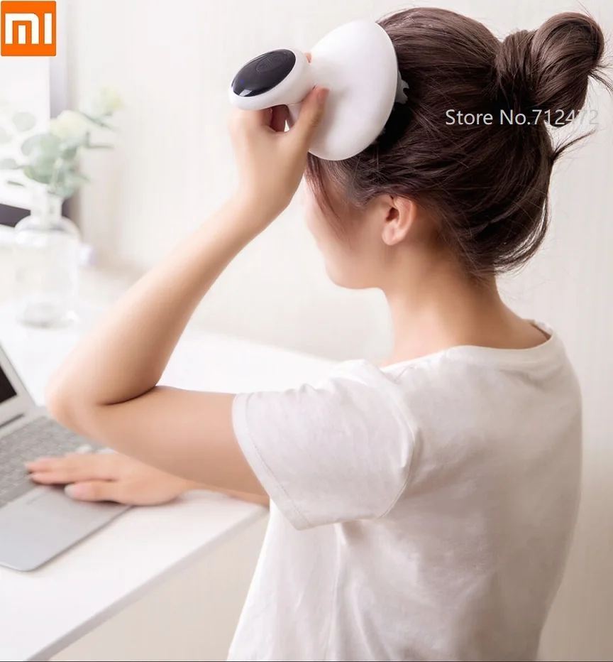 Novi MINI glavo massager 4-kolesni krožno masažo Obkroža Power LED zaslon Mokro suho smart massager