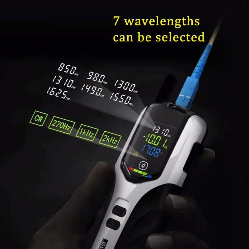 NOVI Mini Večfunkcijsko Optični Merilnik Moči baterije za ponovno Polnjenje optični merilnik moči G7 Barvni LCD-Zaslon svjetlovodni moči meter