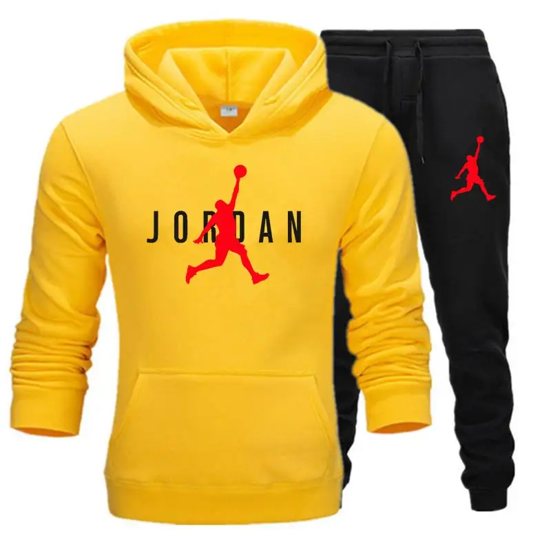 Novi moški pulover s kapuco nastavite Jordan 23 trenirka, Majica nastavite Flis pulover s kapuco + sweatpants tek Homme puloverju sweatsuit za moške