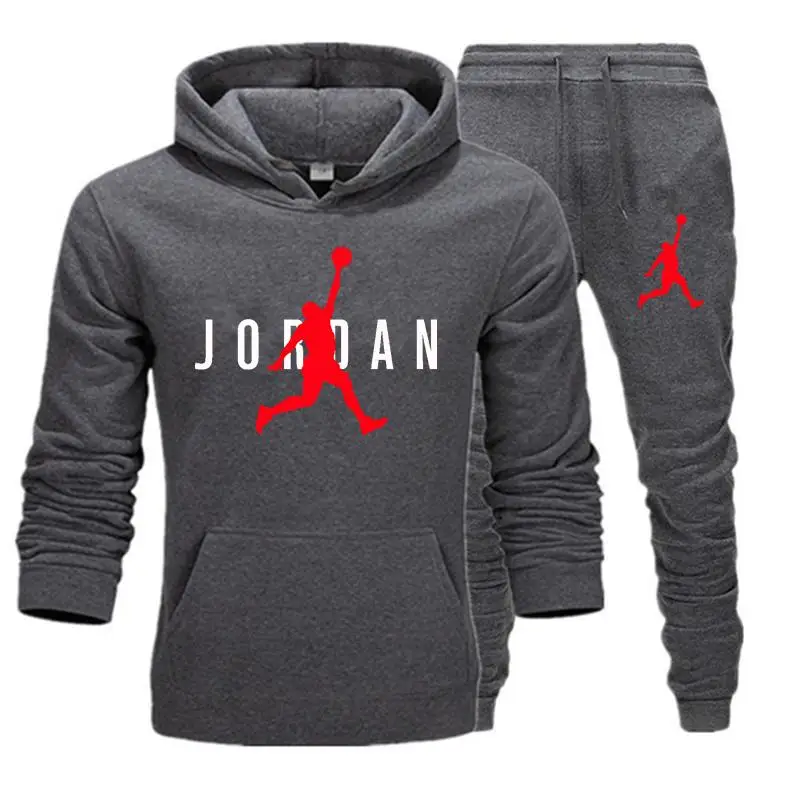 Novi moški pulover s kapuco nastavite Jordan 23 trenirka, Majica nastavite Flis pulover s kapuco + sweatpants tek Homme puloverju sweatsuit za moške
