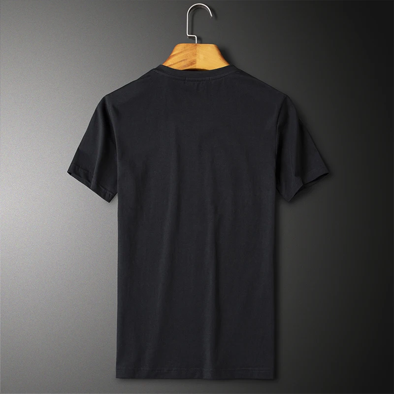 Novi Moški T-shirt Trdnih Visoko Kakovostnega Bombaža Mens Tshirts Poletje Kratek Rokav Plus Velikost 5XL-M Človek Tshirt Dihanje Slim Majica
