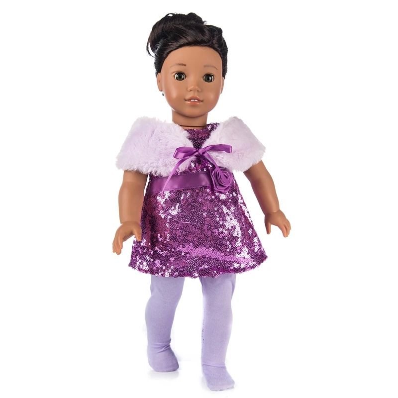 Novi obleki+dokolenke, Primerni za American Dekle Lutka Obleko 18-palčna Lutka Božič Dekle Darilo(samo prodajajo oblačila)