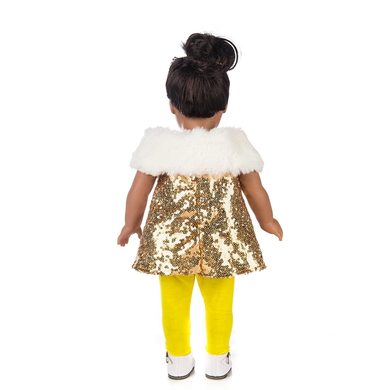 Novi obleki+dokolenke, Primerni za American Dekle Lutka Obleko 18-palčna Lutka Božič Dekle Darilo(samo prodajajo oblačila)