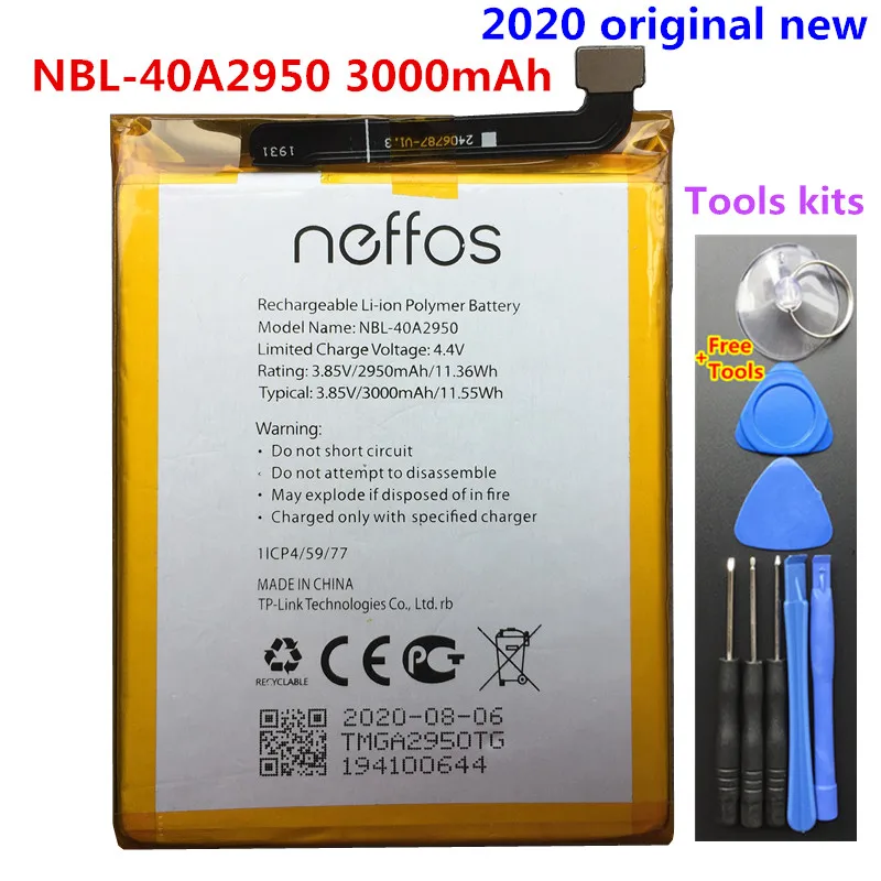 Novi Originalni 3000mAh NBL-40A2950 Nadomestna Baterija Za TP-link Neffos NBL-40A2950 Baterije za ponovno Polnjenje