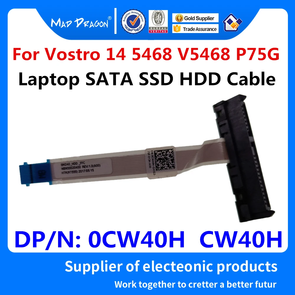 Novi originalni Laptop SATA SSD HDD trdi disk kabel priključek Za Dell Vostro 14 5468 V5468 P75G BKD40 0CW40H CW40H NBX00020400