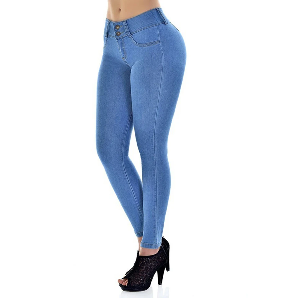 Novi S-3XL Plus Velikost Jeans Ženska Visoko Pasu Stretch Svinčnik Elastična Modra MomJean Skinny Hlače Elastičnost Hlače Ženskega Jeansa