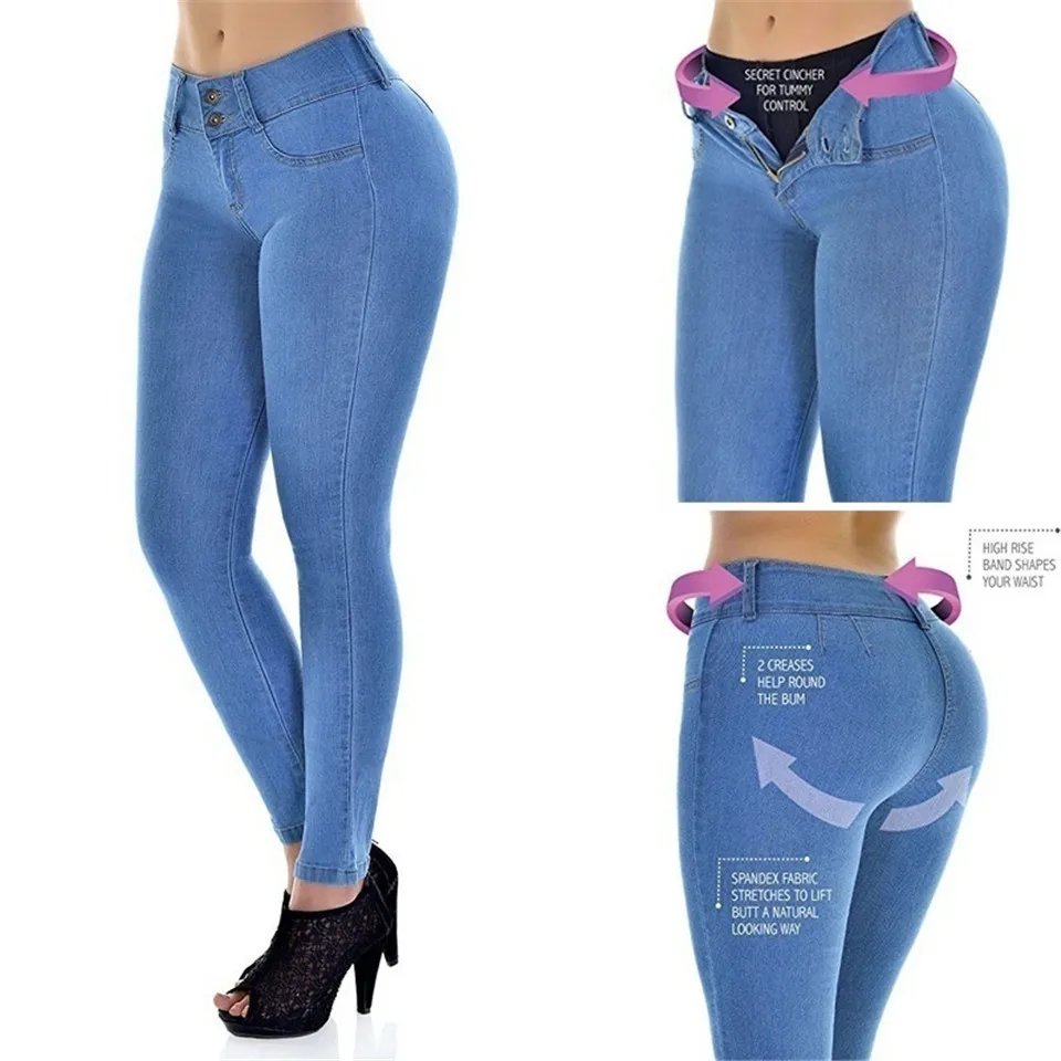 Novi S-3XL Plus Velikost Jeans Ženska Visoko Pasu Stretch Svinčnik Elastična Modra MomJean Skinny Hlače Elastičnost Hlače Ženskega Jeansa
