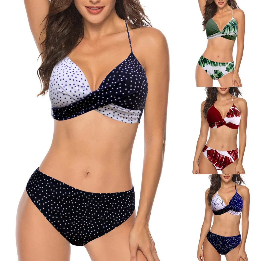 Novi Seksi Mozaik Bikini Komplet Povoj Ženske Push Up Kopalke Poletje Ženski Plaža Obrabe, Plus Velikost Kopalk Biquini Bikini 3XL