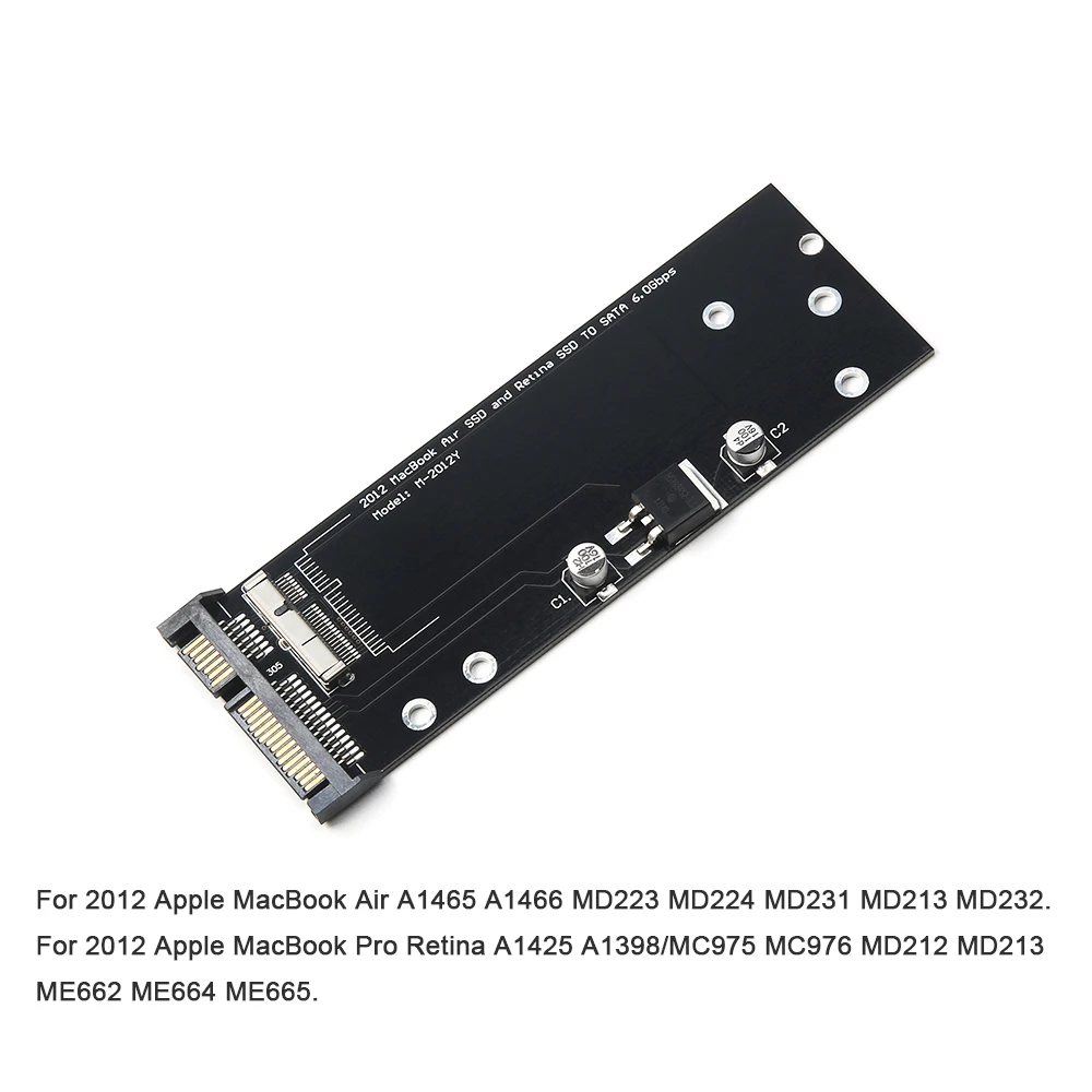 Novi SSD da SATA 6.0 Gbps Adapter Pretvornik Kartico Lahki za leto 2012 Apple MacBook Air A1465 A1466 MD223 MD224 MD231 MD232