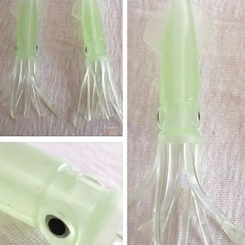 Novo 10Pcs 4.3 palčni Mehke Plastike Svetlobna Lignji Vabe Ribolov Nastavite Hobotnica Organi Lure Žareti v Temno Ponaredek Vab Ribištvu Tackle Orodja