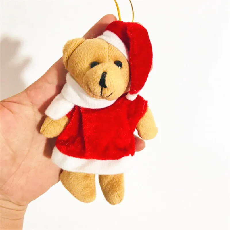 Novo 10pieces/lot 12 cm, pliš medved, Božični okraski, medvedek lutka obesek igrače