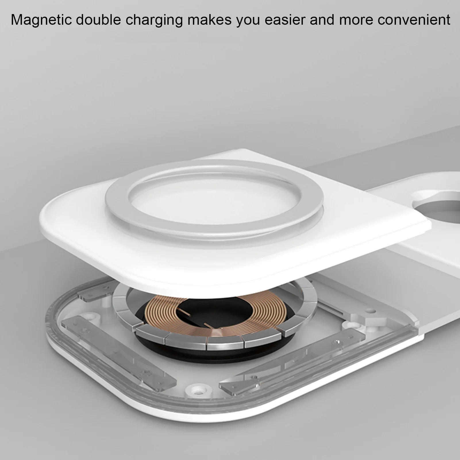 Novo 2 In1 15W Zložljive Magnetni Brezžični Polnilnik Prenosni Hitro Polnjenje Tipke Za IPhone Mini 12 12 Pro Max Iwatch Magnet Polnilnik