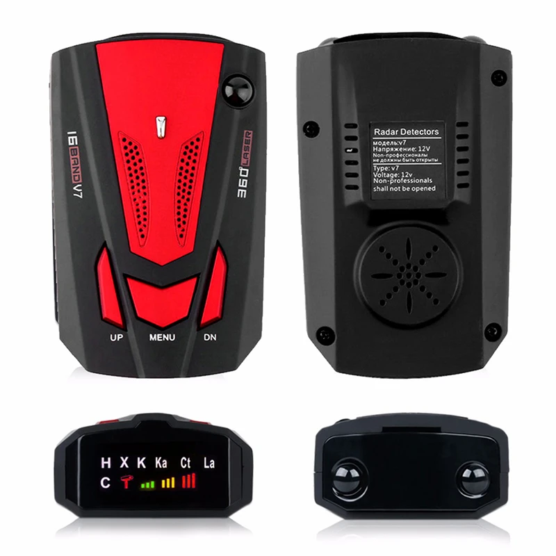 Novo 360-Stopinjski Opozorilo LED Zaslon Auto 16 Band GPS Avto Radar Detektor za Avto V7 X K NK Ku Ka Laser VG-2 Hitrosti Glasovno Opozorilo