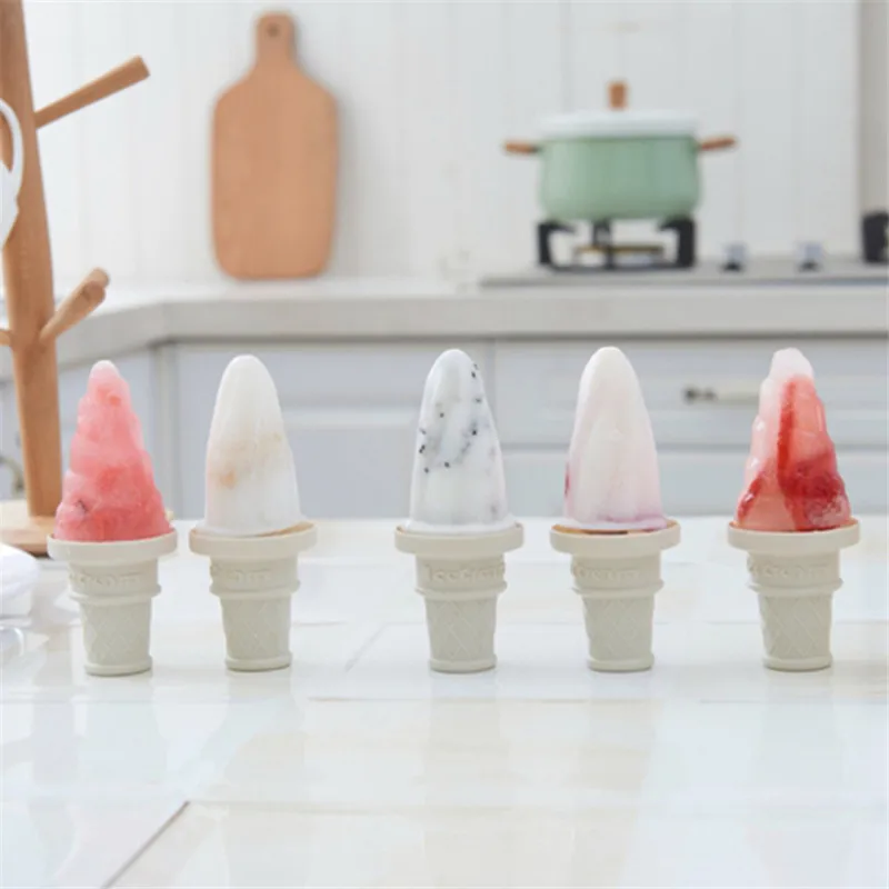 Novo 4pcs Poletje Domov DIY Sladoled Plesni Popsicles Plesni Polje Sladoled, zaradi Česar Plesni Mini Stožec Sladoled Plesni Ledu Predalčni Bar Orodje