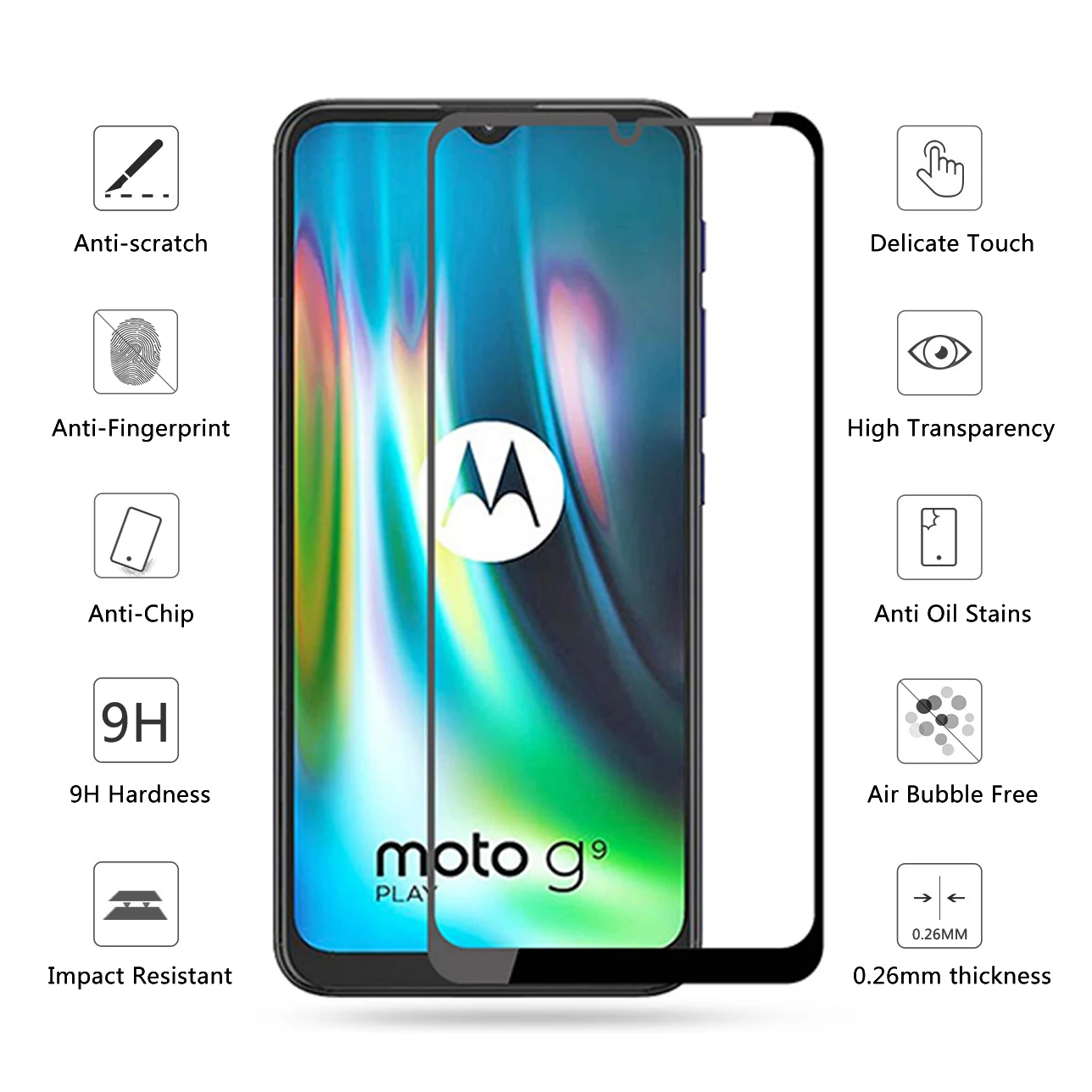 Novo 9D Kaljeno Steklo Za Motorola Moto G9 Moč / Predvajaj / Plus Screen Protector za Motorola G9 Moč / Predvajaj / Plus film