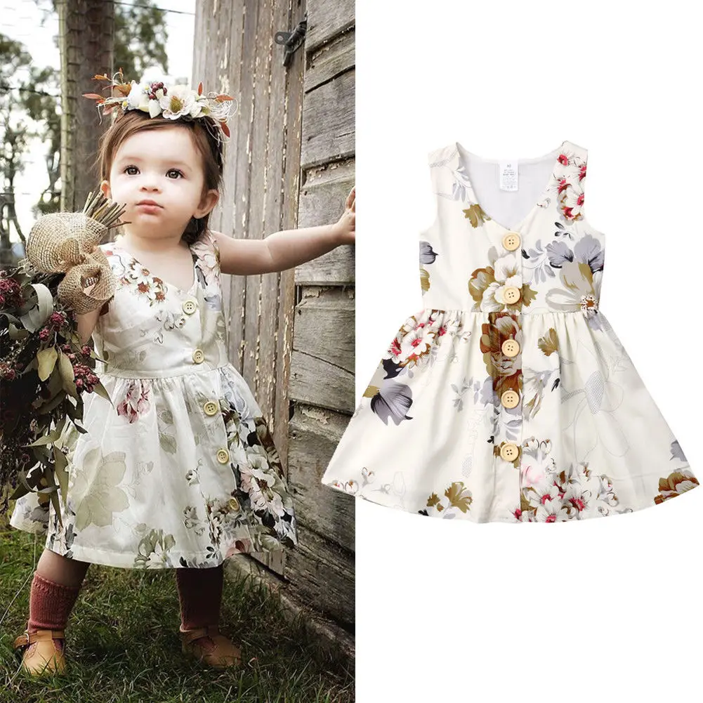 Novo Arrivels Malčka Otroci Baby Dekleta Cvetlični Obleko Poletje Priložnostne Princesa Stranka Tutu Obleke 0-5T