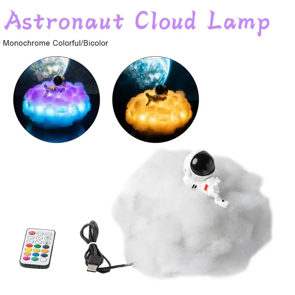 Novo Dropship Posebne LED Pisani Oblaki Astronavt Svetilko Z Mavrični Učinek Kot Otrok je Noč Svetlobe Ustvarjalno Darilo Leta 2020