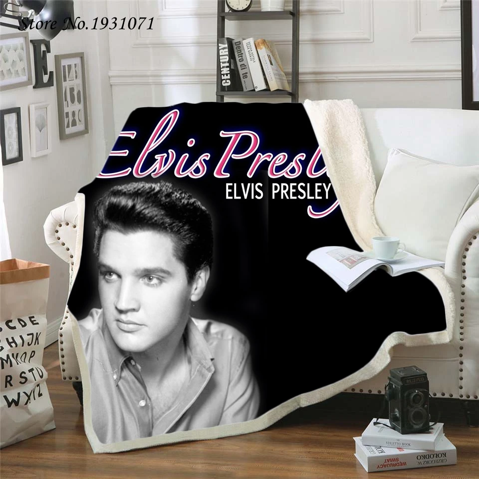NOVO Elvis Presley 3D Tiskanih Flis Odeja za Postelje Debela Odeja Moda Bedspread Sherpa Vrgel Odejo Odrasli, Otroci 12