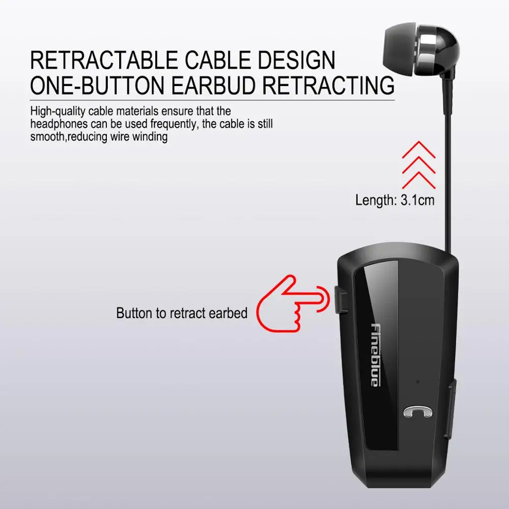 Novo Fineblue F990 Brezžične Bluetooth Slušalke Z MIKROFONOM Vratu Posnetek Na Teleskopsko Vrsto Poslovnih Šport Stereo in-ear Za Iphone12