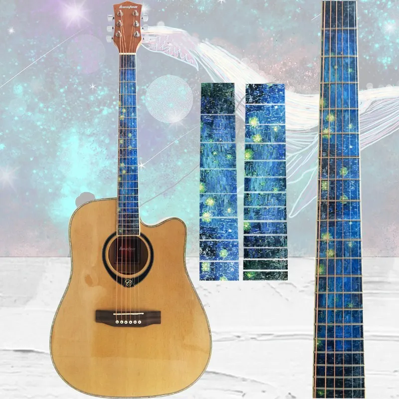 NOVO Kitaro Fretboard Decals Podolgovat Nalepke Vratu Kitare Priklop Guitarra Bas, Ukulele Tanke Nalepke Guitarra Dodatki