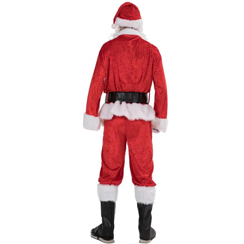 Novo Leto 2020 Božič Moških Božiček Kostum Za Odrasle Cosplay Obleko Žametno Obleko Gor Skupaj Moški Oblačila, Ki