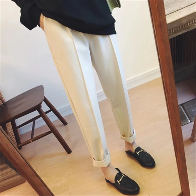 Novo leto 2020 jeseni in pozimi ženske hlače visoko pasu žep korejskem slogu preprosta modna gleženj priložnostne hlače
