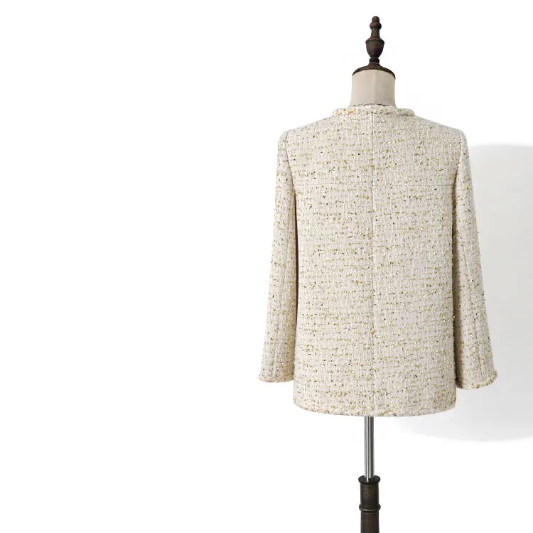 Novo leto 2020 jeseni, pozimi Cothes ženske elegantne volne tweed jakno znamke vzletno-pristajalne steze gold line verige žepi formalno Tweed jakne Plašči