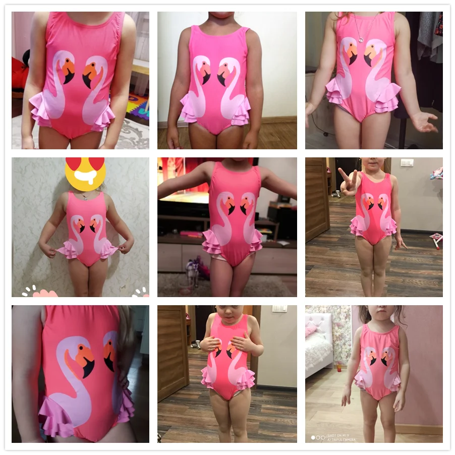 Novo Leto 2020 Otroci Kopalke Dekleta Flamingo En Kos Kopalke Otroci Girls Srčkan Kopalke In Poletne Kopalne Obleke Številki 9021