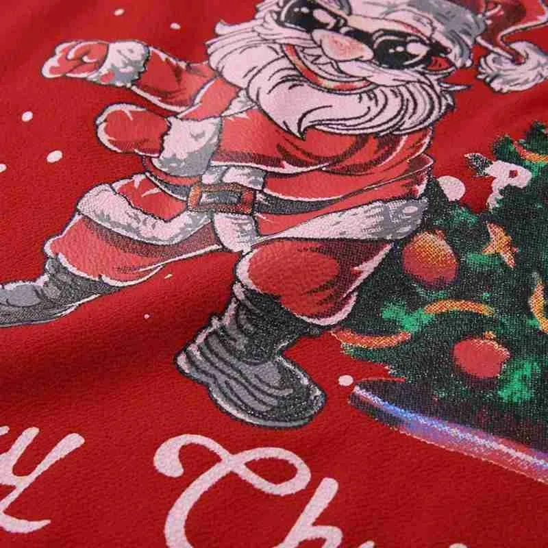 Novo Leto je T-majice Vesel Božič Womens Vrhovi Proti-vrat Očesa Vrh Santa Tiskanja Šivanje Sežgati Rokav Navidad Ohlapna Oblačila Božič