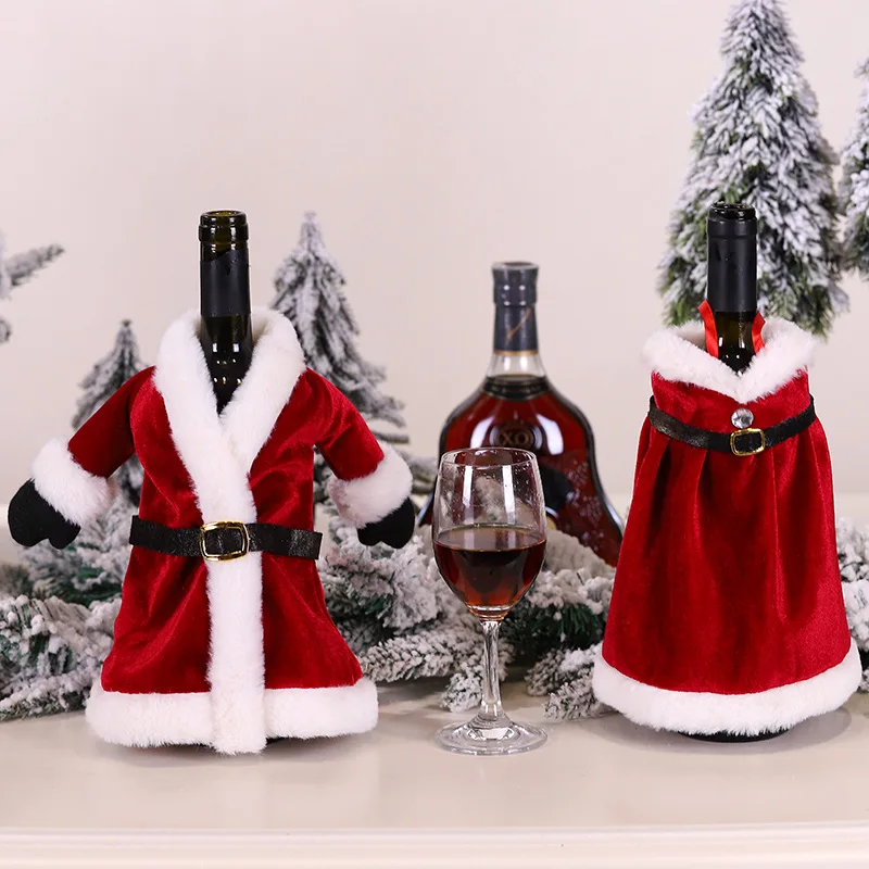 Novo leto Ustvarjalne Rdeče Vino Vrečko Božič Rdeče Vino Set Božič Obleko, Krilo Steklenico Vina Dekoracijo Božični steklenico vina zajema