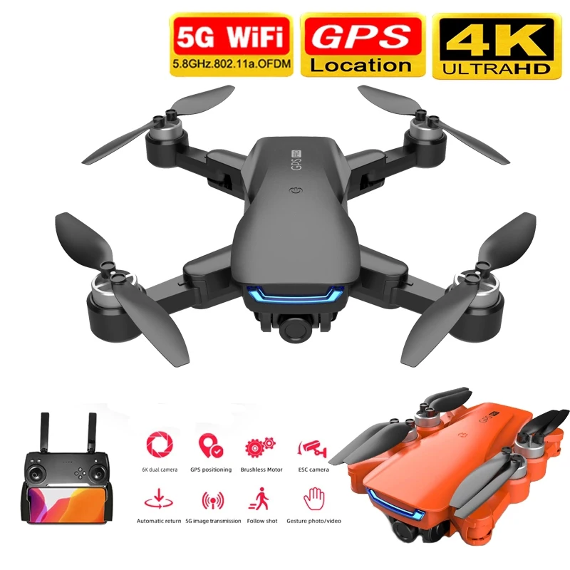 Novo LU5 Brnenje 4K GPS Poklicno Dual Camera Višina Držite Brezglavi Način WiFi FPV Zložljive Quadcopter Višina Držite Igrače RC Dron