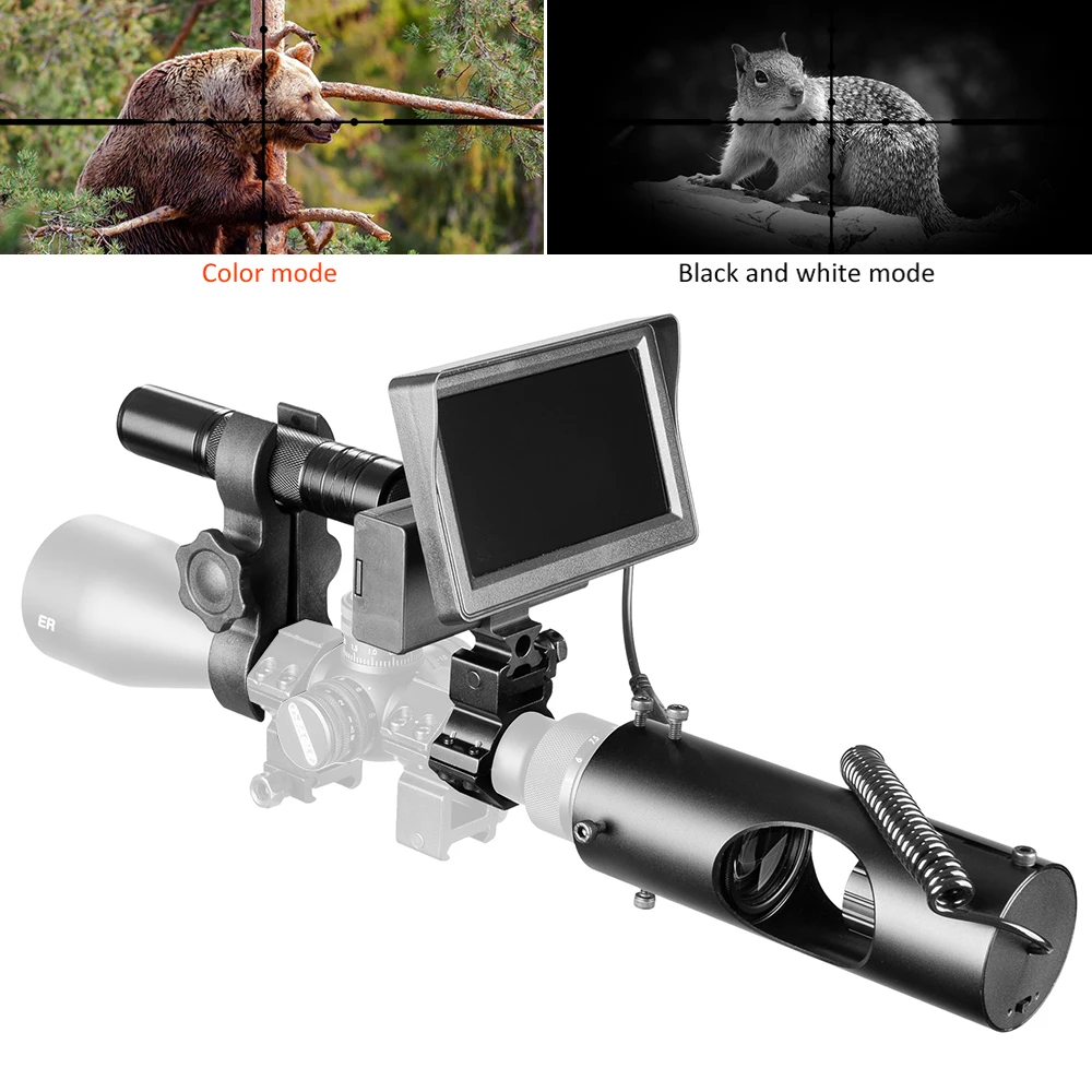 Novo Nočno Vizijo Riflescope Lov na Prostem Obsegov Optike Pogled Taktično Dan Nočni Način Digitalni Infrardeči Monitor Fill light
