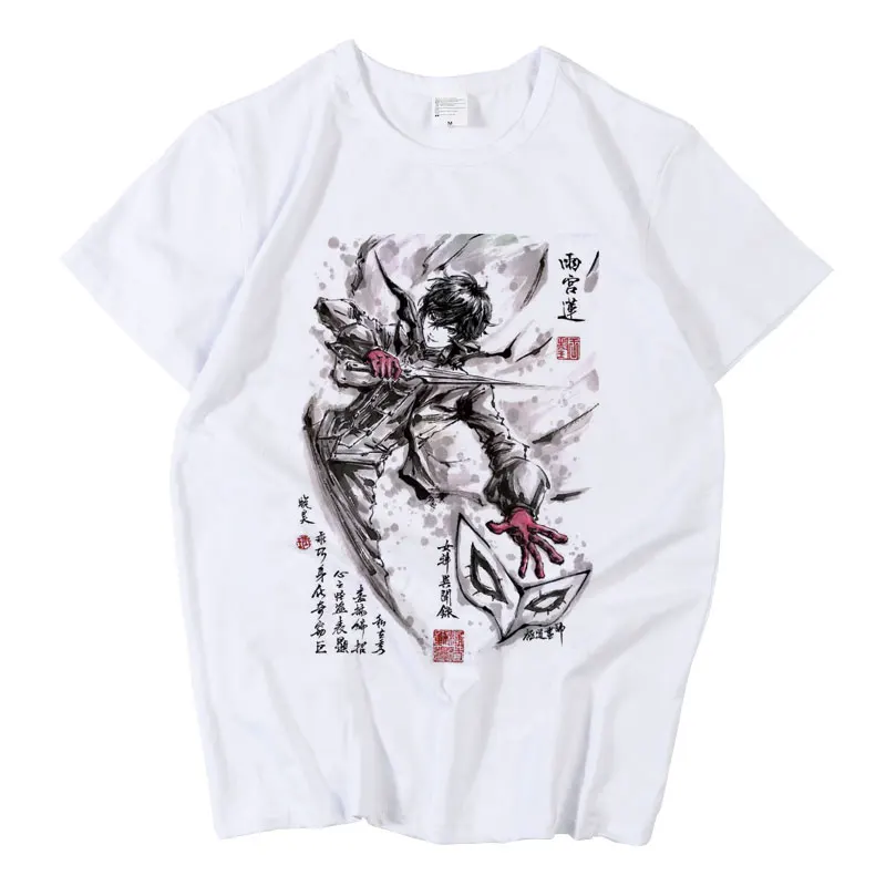Novo Osebnost 5 Ren Amamiya T-shirt cosplay p5 Makoto Niijima Črnilo slikarstvo T shirt Modni Moški Ženske Tees