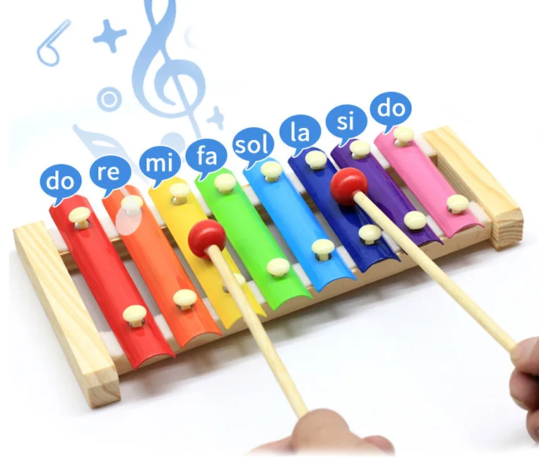 NOVO Osem ton Glasbeni Instrument Igrača Lesen Okvir Slog Xylophone Otroci otroški Glasbeni Smešno Igrače Otroška Izobraževalne Igrače, Darila