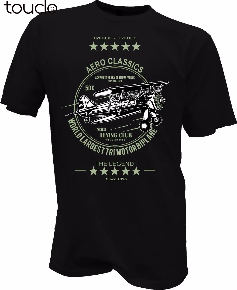 Novo Poletje Slog T-Shirt Tiskanje T Shirt Za Moške, ki Plujejo pod klub srajco Aero Klub Rc Flugzeug Klasičnih Flieg Letnik majica s kratkimi rokavi