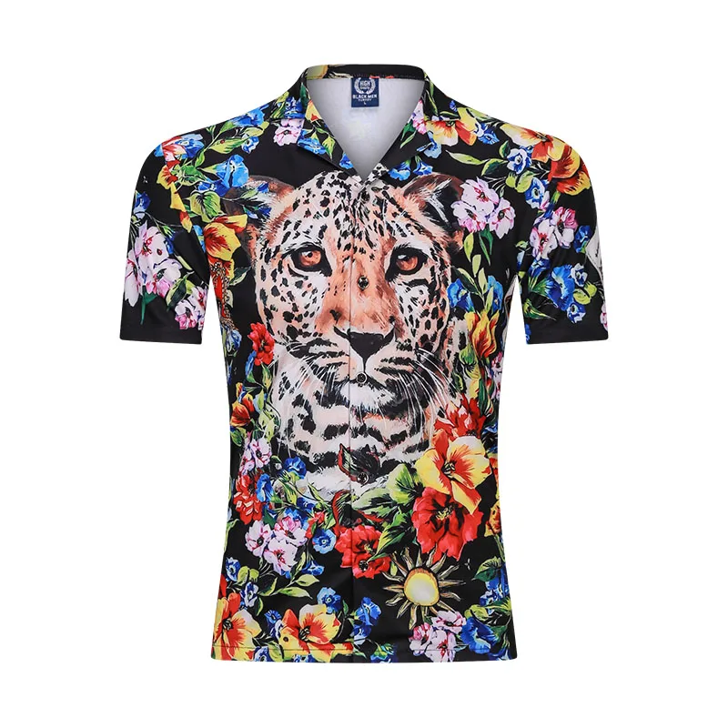 Novo Print Majica Hawaiian Leopard Kratke Majice Moški Priložnostne Tiskanih Plaži Rokavi Moški Kratek Rokav Poletje Oversize Moških Oblačil