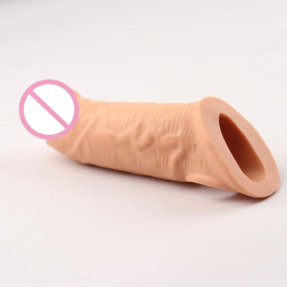 Novo Realističen Dildo Penis Rokavi Za Enkratno Uporabo Kondoma Zamudo Izliv Spolnih Igrač Za Moške Penis Extender Širitve Rokavi