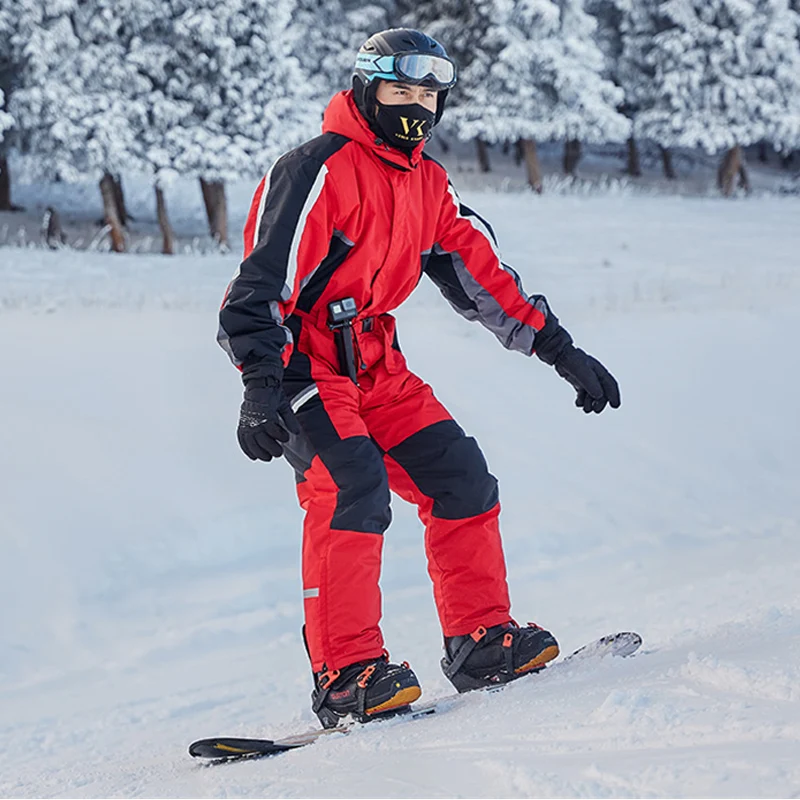 Novo Smučarsko Obleko Moških Pozimi Temperatura -30 Gorskih Hoodie Ski Jakna Moški Snowboard Hlače, Nepremočljiva Pozimi Toplo, Sneg Jumpsuit