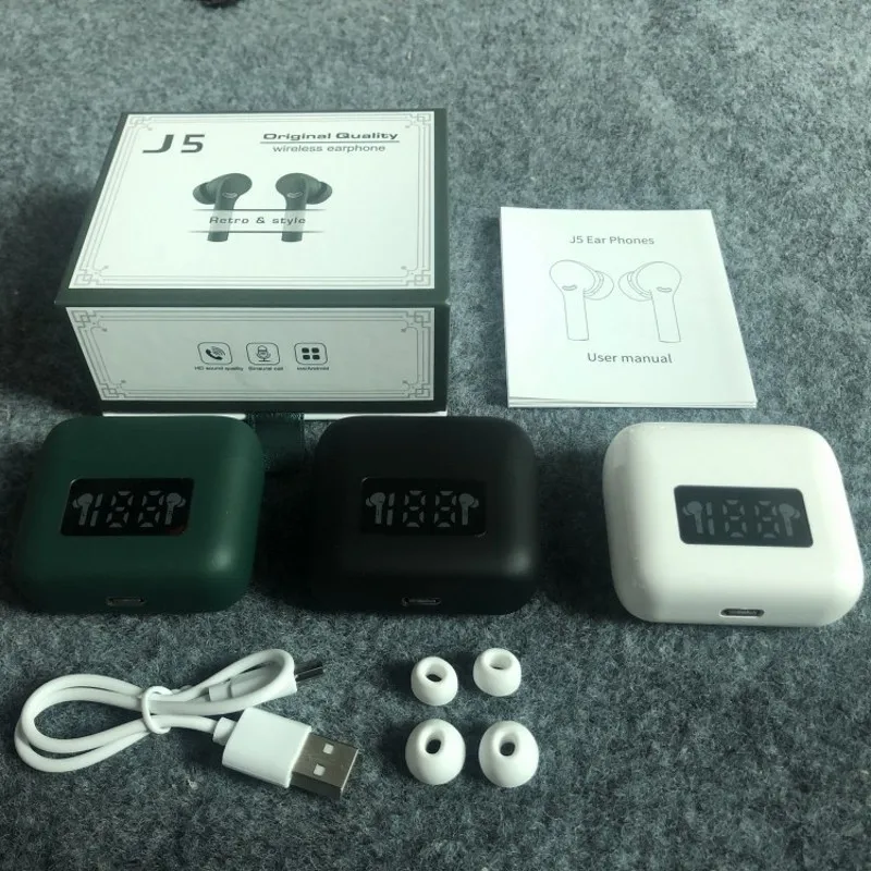 Novo TWS Bluetooth 5.0 Eaphones S Polnjenjem Primeru Brezžične Slušalke IPX7 Nepremočljiva Čepkov Šport 9D Stereo Touch Kontrole
