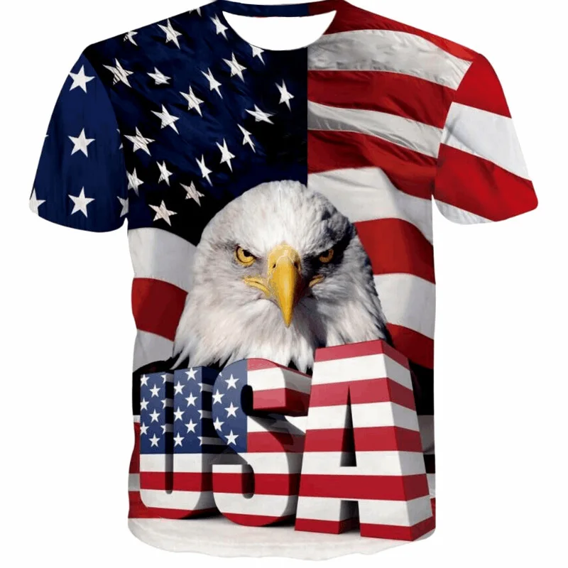 Novo USA Flag majica s kratkimi rokavi Moški/Ženske Seksi 3d Tshirt Prugasta Tiskanja Ameriško Zastavo Moški Majica s kratkimi rokavi Poletje Vrhovi Tees Plus 4XL 5XL