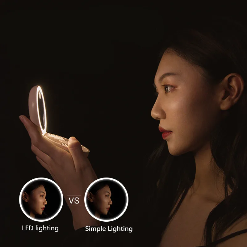 Novo Xiaomi Sothing LED Ličila Ogledalo z Ventilatorjem Ročni Krat Prenosni Micro USB za Polnjenje Ličila Orodje Mini Izklop Hladilnika Ventilatorja